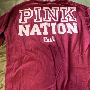 PINK! long sleeve pink shirt. XS